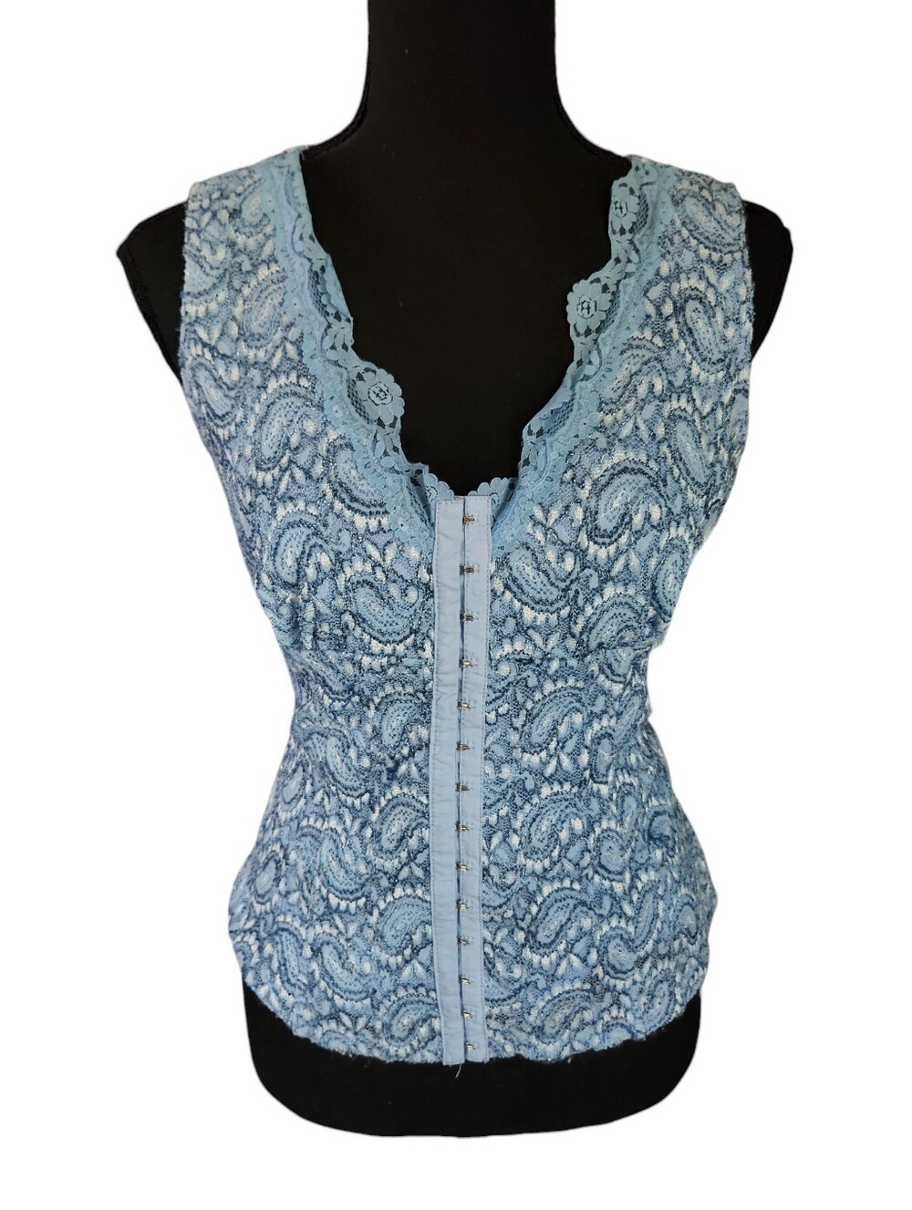 Y2k 2000s Studio 1940 Lace Corset Style Whimsigoth Top Sz Medium